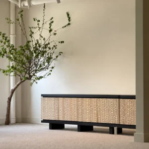Solid Wood Storage Cabinet in solid ash — front view