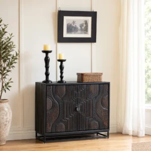 Hand Door Cabinet in teak — front view
