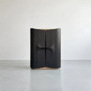 Hand Mid Century Cabinet in solid oak — front view