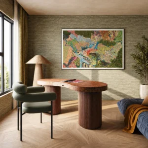 Handmade Rolled Paper Mosaic Wall Art in Multicolour — front view