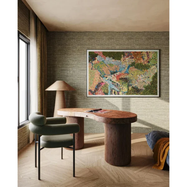 Handmade Rolled Paper Mosaic Wall Art in Multicolour — in a room setting