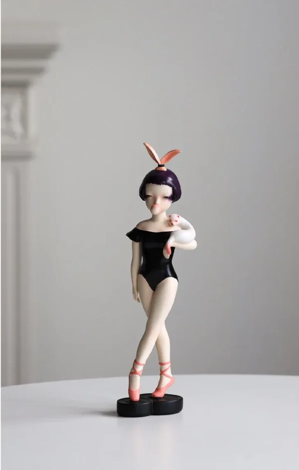 Hard Candy Black Swan Ballerina Sculpture, Gift Boxed in black — in a room setting