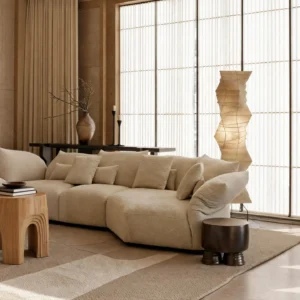 Couture Petal Modular Sofa in oatmeal — front view