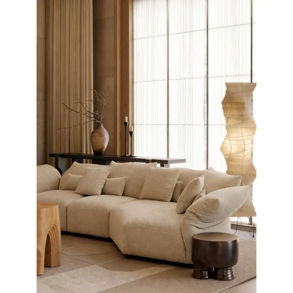 Couture Petal Modular Sofa in oatmeal — in a room setting