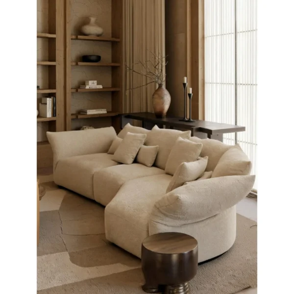 Couture Petal Modular Sofa in oatmeal — in a room setting