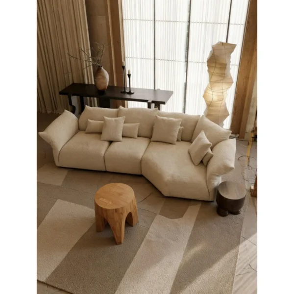 Couture Petal Modular Sofa in oatmeal — in a room setting