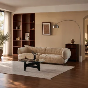 Honey Sofa in stainless steel — front view
