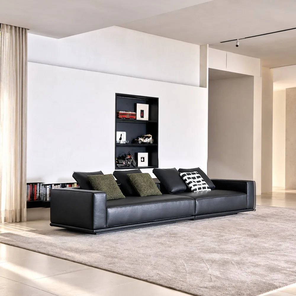 Horizon Leather Sofa in full-grain leather — front view