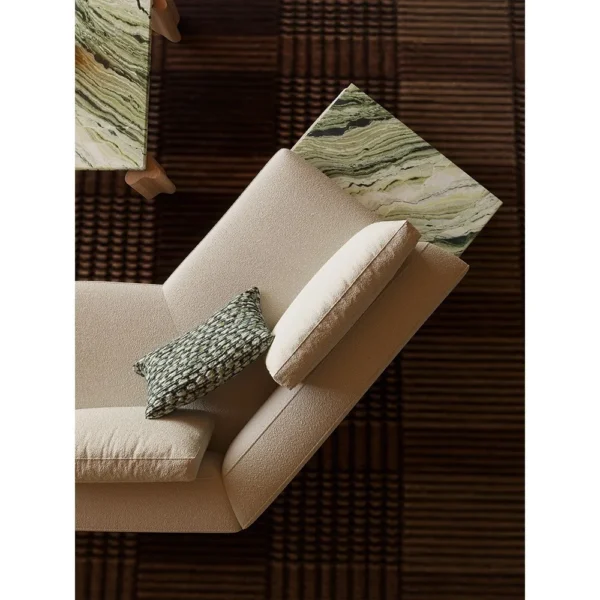 Horizon Italian Corner Sofa in oatmeal — in a room setting