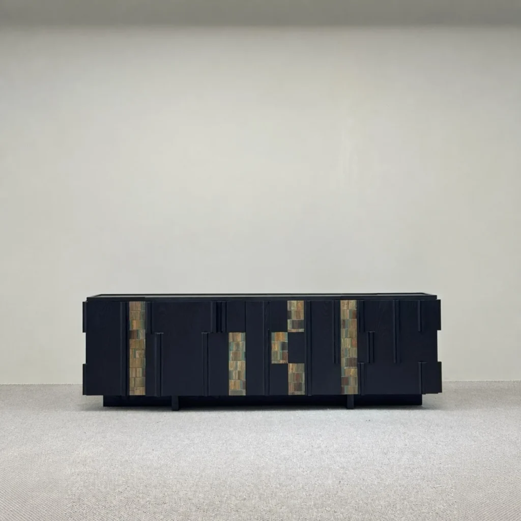 Veneer Entryway Cabinet in wood veneer — front view
