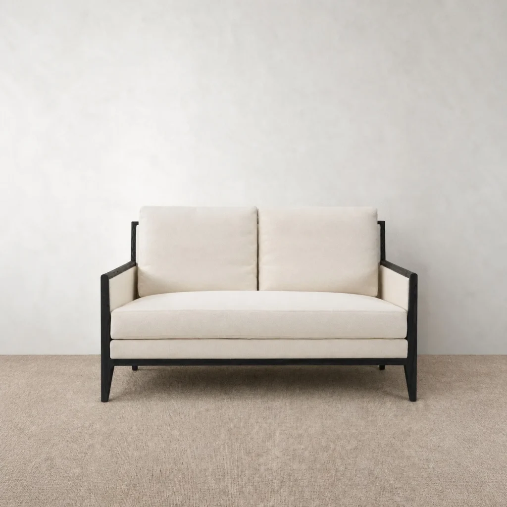 Infante Sofa in solid oak — front view