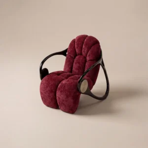 Italian Art Irregular Lounge Chair in steel — front view
