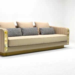 Italian Sofa in leather — front view
