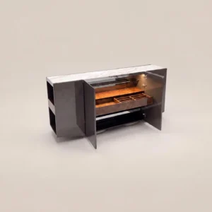 Italian Stone Burl Veneer Sideboard in wood veneer — front view