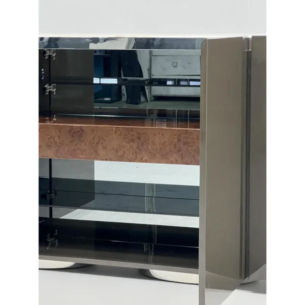 Dark Grey Gloss Sideboard in slate — in a room setting