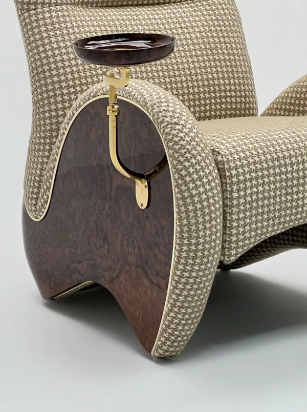 Italian Cigar Lounge Chair in clay — in a room setting