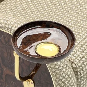 Italian Cigar Lounge Chair in clay — in a room setting