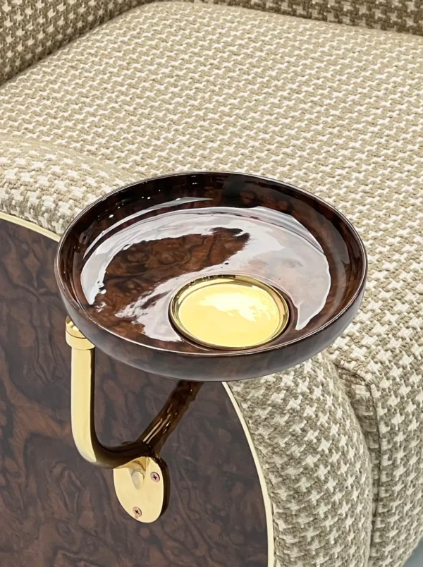 Italian Cigar Lounge Chair in clay — in a room setting