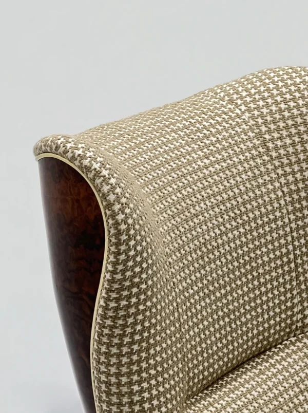Italian Cigar Lounge Chair in clay — in a room setting