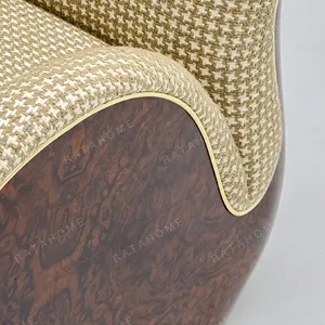 Italian Cigar Lounge Chair in clay — in a room setting