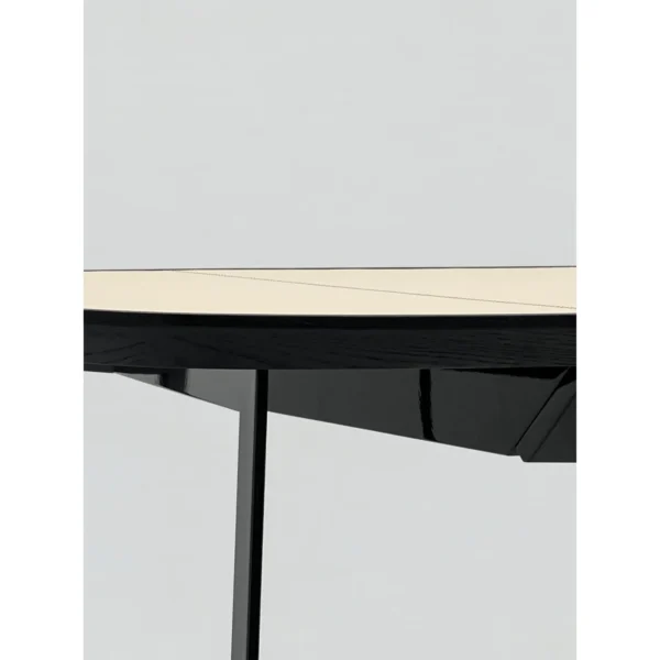 Cream Leather-Top Writing Desk in oatmeal — in a room setting