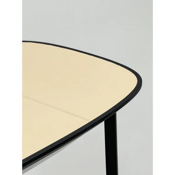 Cream Leather-Top Writing Desk in oatmeal — in a room setting