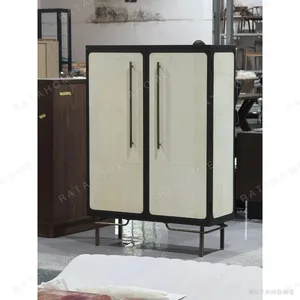 Italian Mid-Century Cabinet in oatmeal — in a room setting