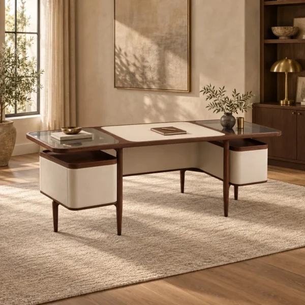 Walnut Executive Desk in walnut — in a room setting