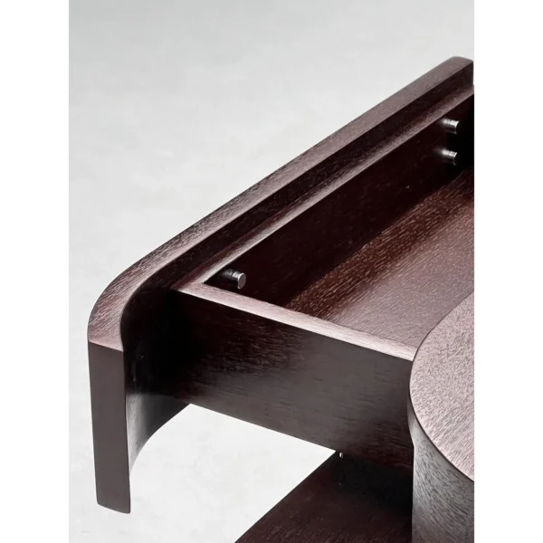 Wine-Red Diamond-Relief Sideboard with Walnut Drawer Top in burgundy — in a room setting