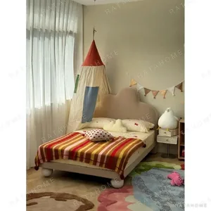 Cloud Kids Bed in Chenille — in a room setting