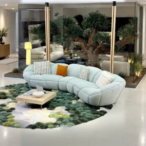 Cloud Petal Sofa in solid wood — front view