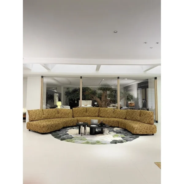 Double-Sided Petal Modular Sofa in olive — in a room setting