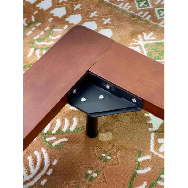 Moni Low Platform Bed with Movable Bolsters in walnut — in a room setting