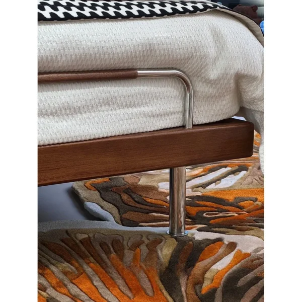 Qianxun Ribbed Fabric Bed with Ash Frame in oatmeal — in a room setting