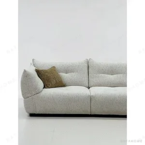 Qingye Hand-Tufted Cloud Sofa in Oatmeal Fabric, 240 cm — in a room setting
