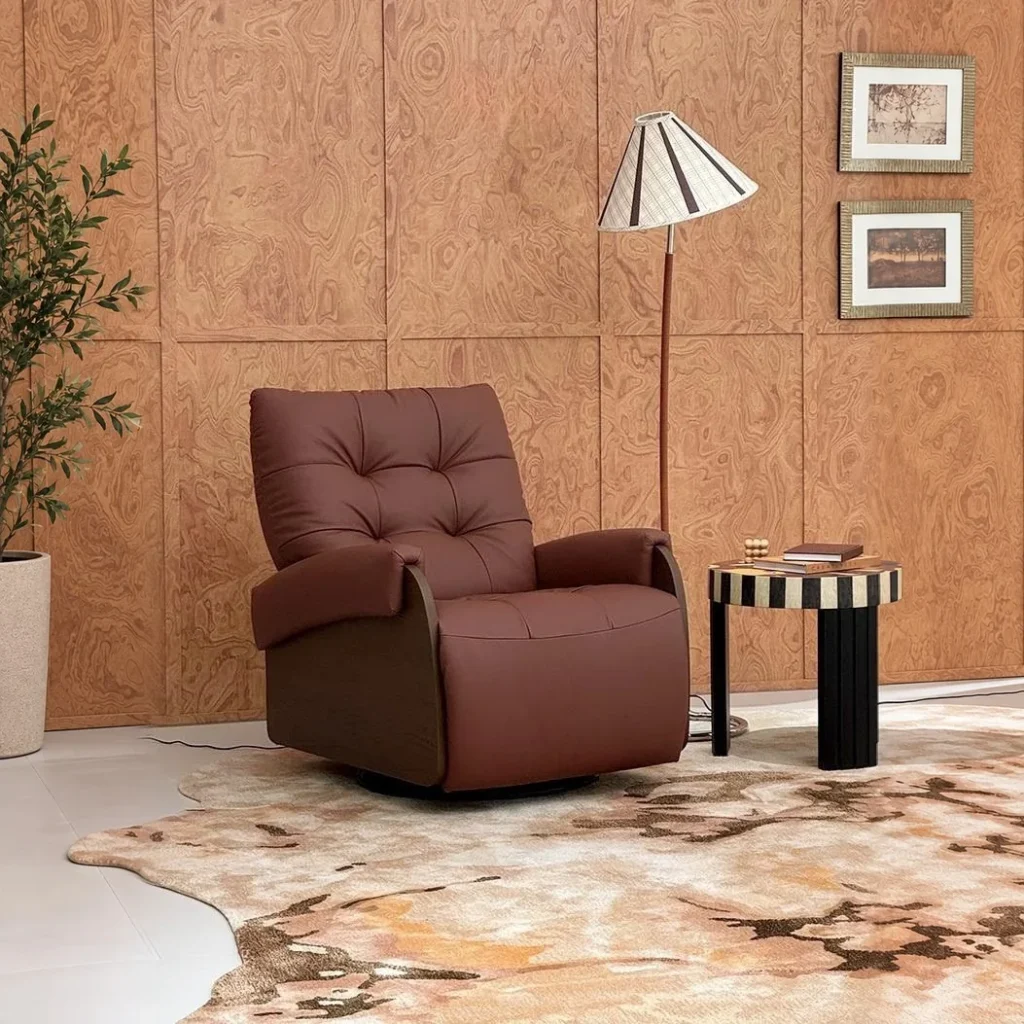 Tosca Electric Recliner in full-grain leather — front view