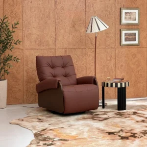 Tosca Electric Recliner in full-grain leather — front view