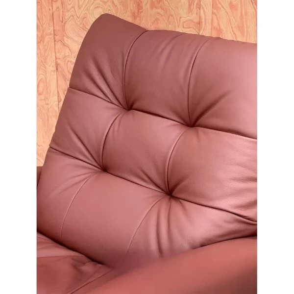 Tosca Tufted Leather Electric Recliner in Brick Red — in a room setting
