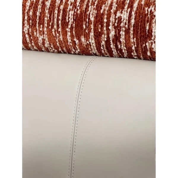 Wenshe Leather and Chenille Two-Texture Bed in oatmeal — in a room setting