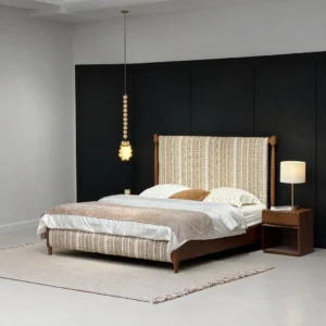 West Coast Reversible-Headboard Ash Bed in natural oak — front view