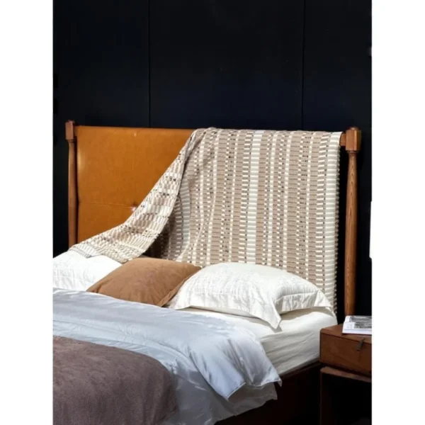 West Coast Reversible-Headboard Ash Bed in natural oak — in a room setting