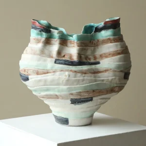 Reef and Sea Layered Ceramic Vessel, Jingdezhen in multicolour — front view