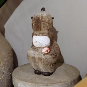 Jingdezhen Hand-Made Doll Ceramic Sculpture in clay — front view