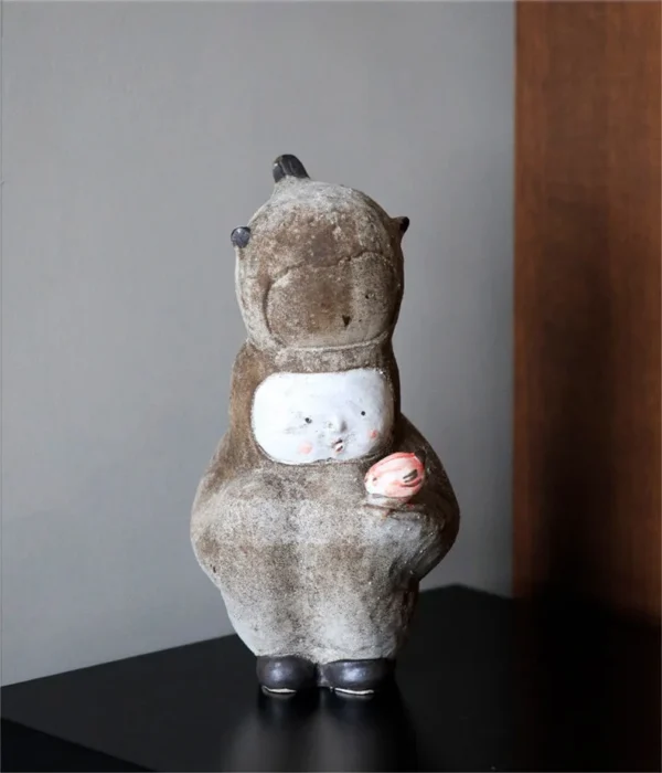 Jingdezhen Hand-Made Doll Ceramic Sculpture in clay — in a room setting