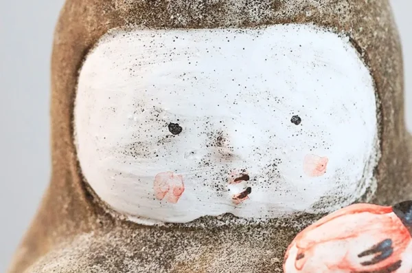 Jingdezhen Hand-Made Doll Ceramic Sculpture in clay — in a room setting