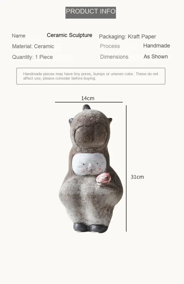 Jingdezhen Hand-Made Doll Ceramic Sculpture in clay — dimensions