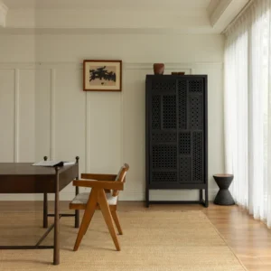 Jixing Tall Cabinet in teak — front view