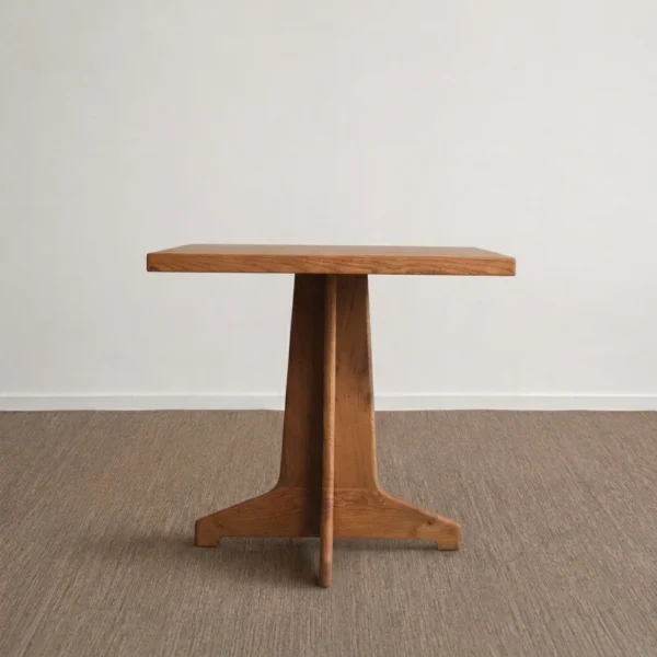 Joint Square Walnut Table on Central Tenon Pedestal in walnut — in a room setting