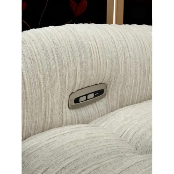 Jungle Woven Walnut Electric Swivel Lounge Chair, 96 cm in oatmeal — in a room setting