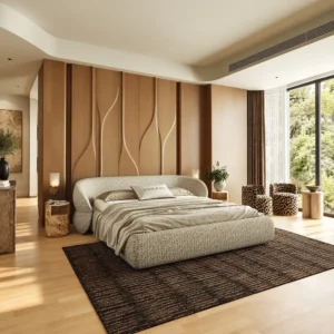 Large Embrace Bed in Cotton-Linen — front view